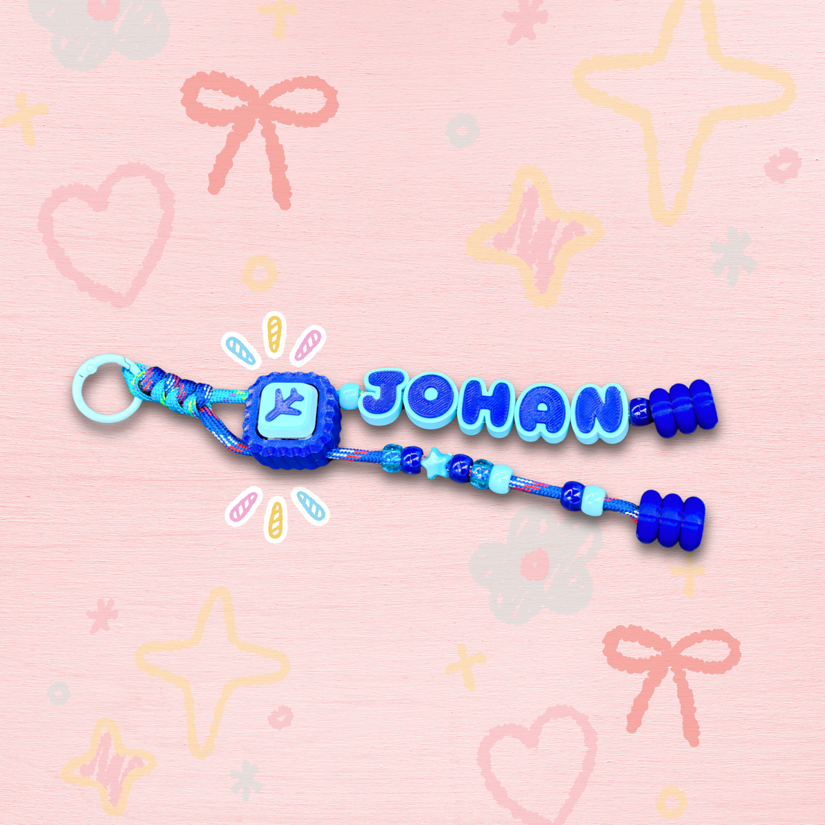 Chunky Letters Paracord Keychain with Clicker