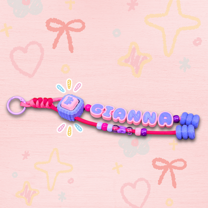 Chunky Letters Paracord Keychain with Clicker