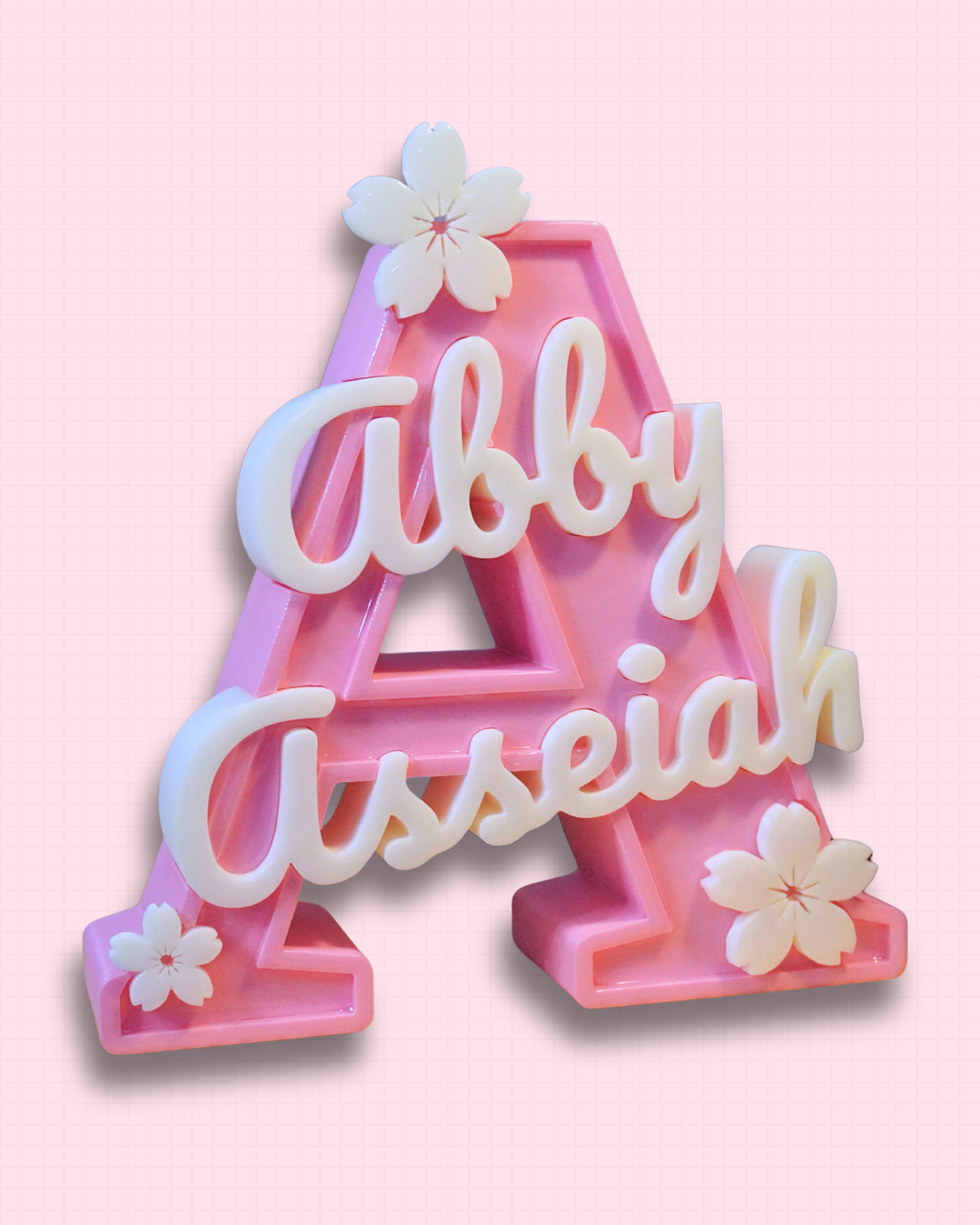 Monogram Name Stand - Glossy Sakura