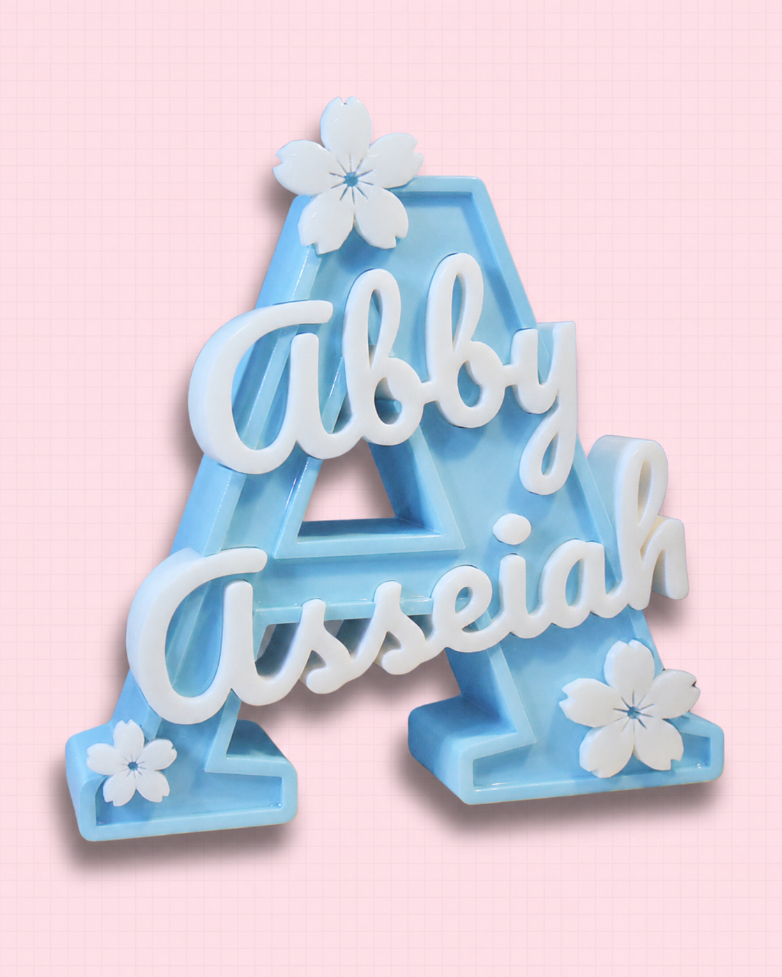 Monogram Name Stand - Glossy Sakura