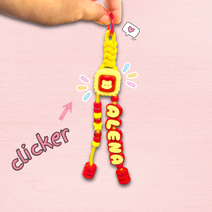 Chunky Letters Paracord Keychain with Clicker